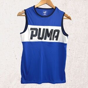 Puma Blue and White Athletic Tank Top